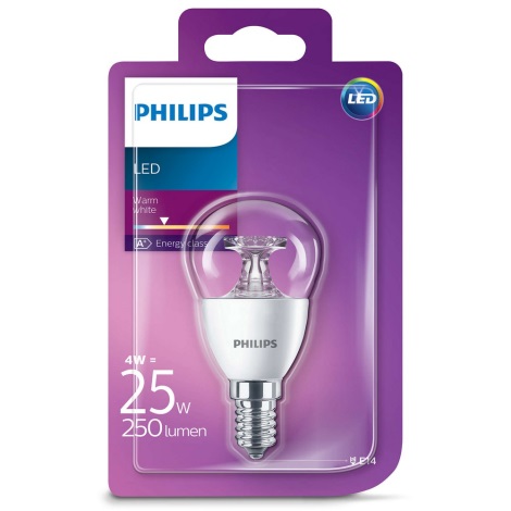 LED žárovka Philips E14/4W/230V 2700K - LUSTER čirá