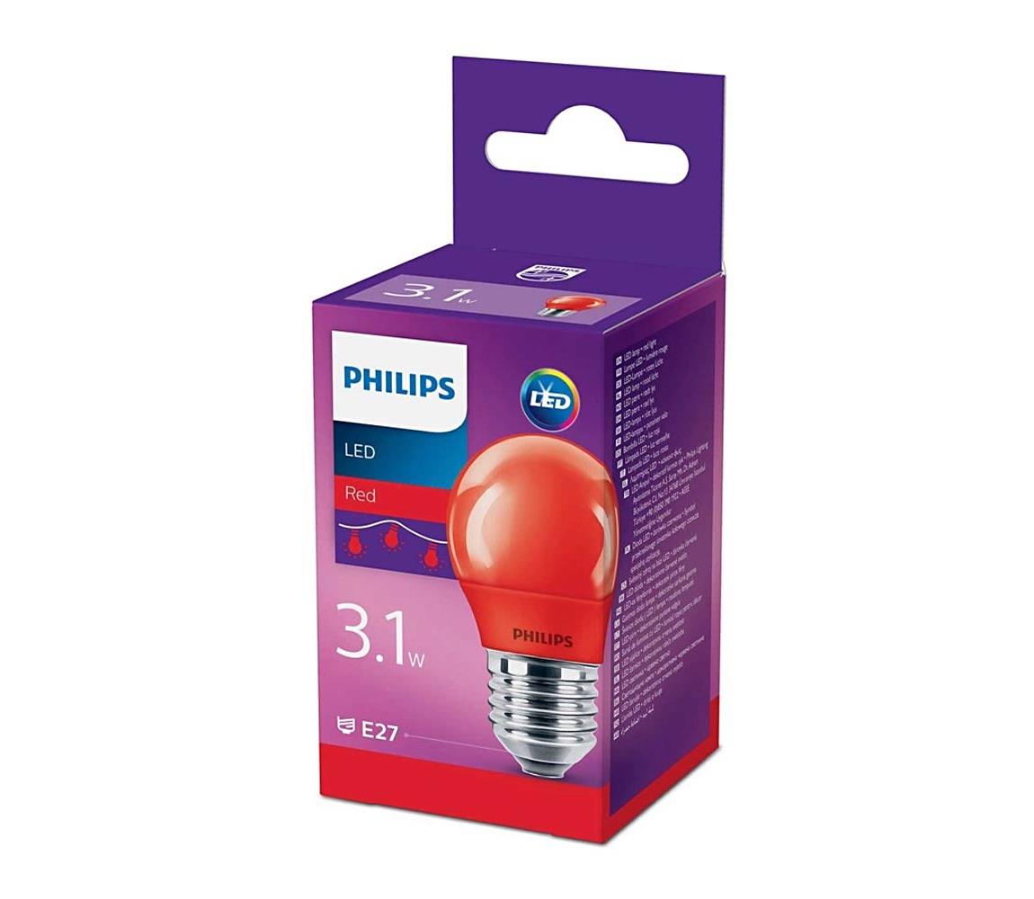 Philips LED Žárovka Philips E27/3,1W/230V červená 