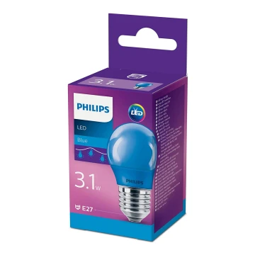 LED Žárovka  Philips P45 E27/3,1W/230V modrá
