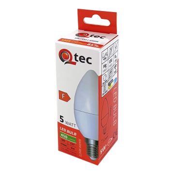 LED Žárovka Qtec C35 E14/5W/230V 2700K