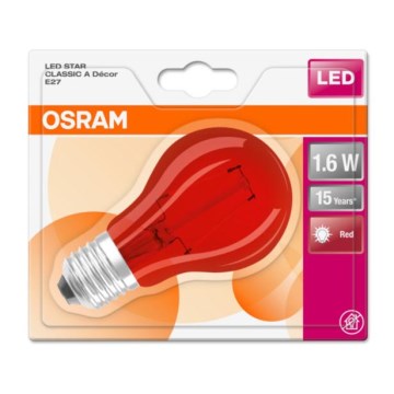 LED Žárovka STAR E27/1,6W/230V červená 3000K - Osram