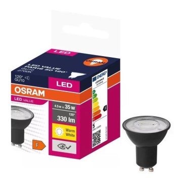 LED Žárovka VALUE PAR16 GU10/4,5W/230V 2700K 120° černá - Ledvance