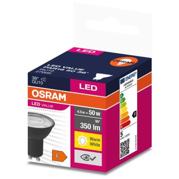 LED Žárovka VALUE PAR16 GU10/4,5W/230V 2700K 36° černá - Ledvance