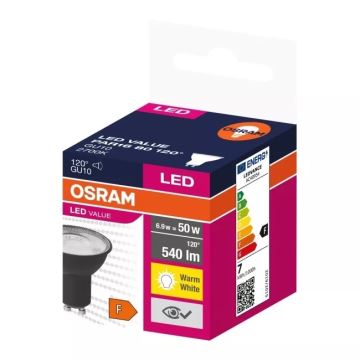 LED Žárovka VALUE PAR16 GU10/6,9W/230V 2700K 120° černá - Ledvance