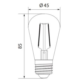 LED Žárovka VINTAGE ST45 E27/1W/230V 3000K -  Brilagi