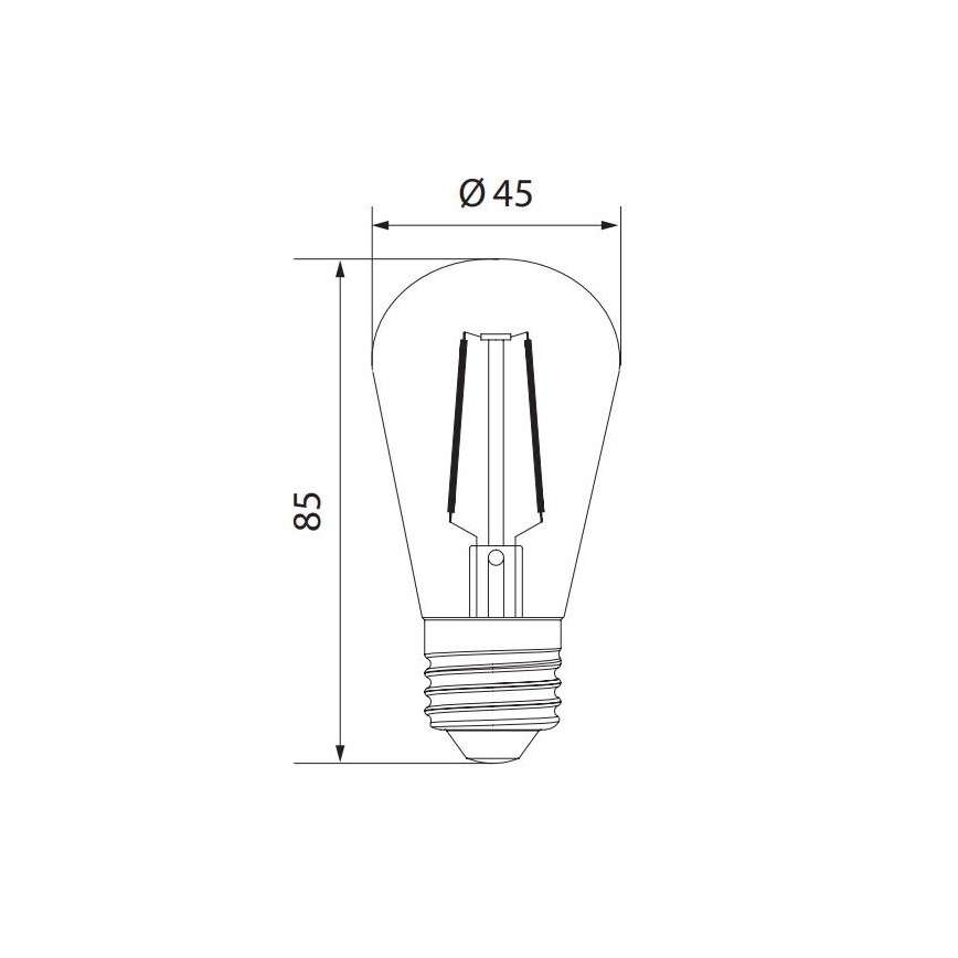 LED Žárovka VINTAGE ST45 E27/1W/230V 3000K -  Brilagi