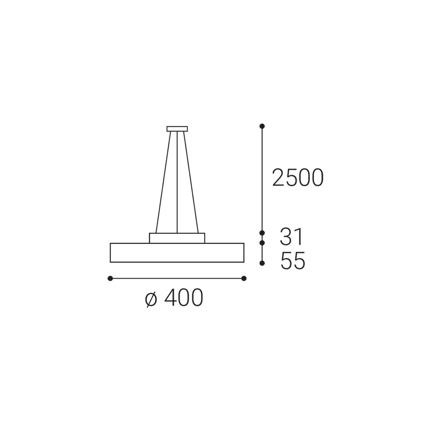 LED2 - LED Lustr na lanku ROTO LED/48W/230V 2700K/3300K/4000K IP40 bílá pr. 40 cm