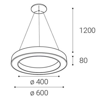 LED2 - LED Stmívatelný lustr na lanku SATURN LED/50W/230V 3000K/4000K černá
