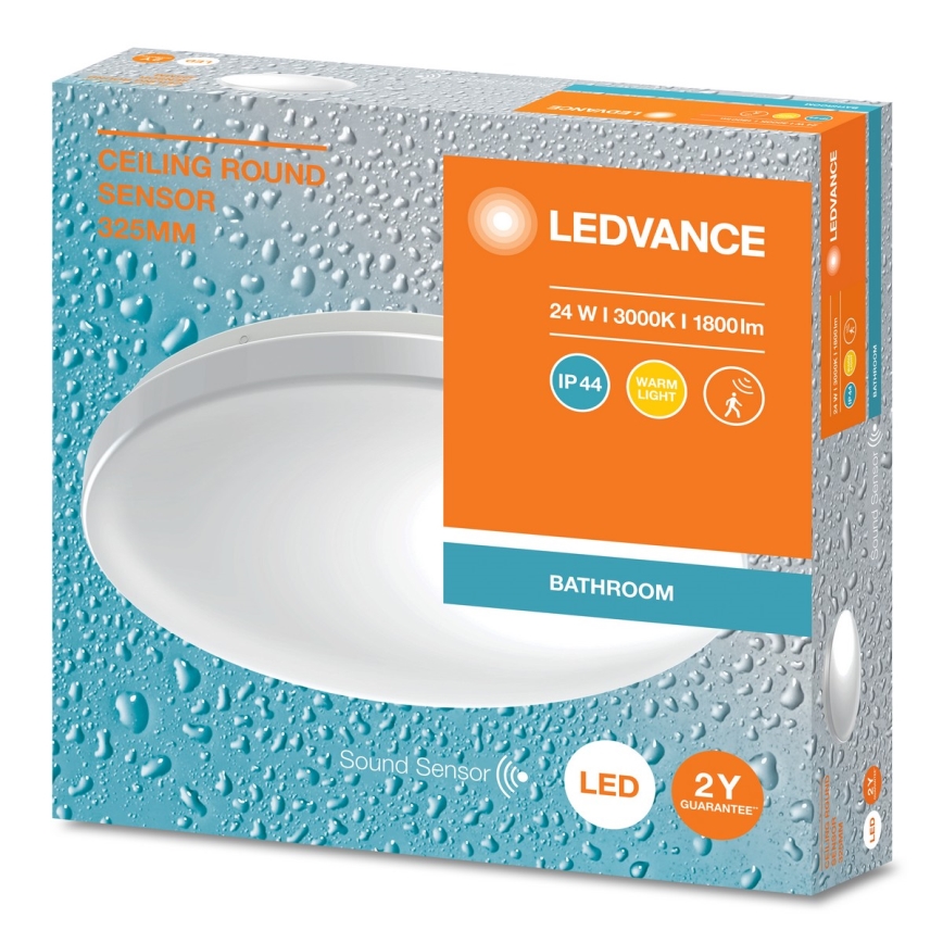 Ledvance - LED Koupelnové stropní svítidlo se senzorem CEILING ROUND LED/24W/230V IP44