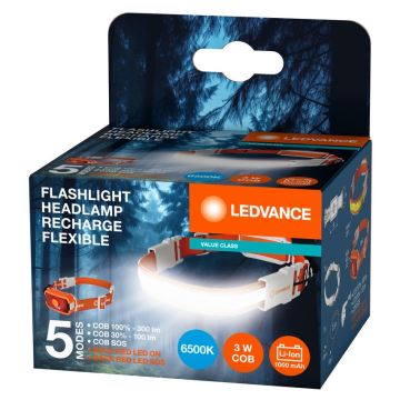 Ledvance - LED Nabíjecí čelovka FLASHLIGHT LED/3W/5V 1000mAh