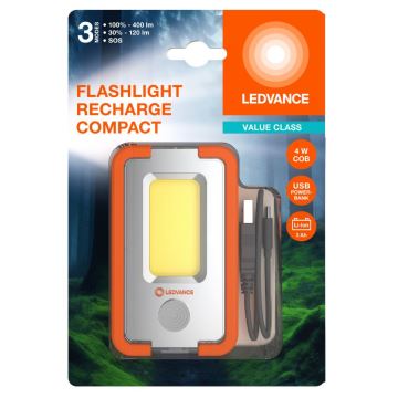 Ledvance - LED Nabíjecí svítilna s powerbankou FLASHLIGHT LED/4W/5V 3000mAh IPX2