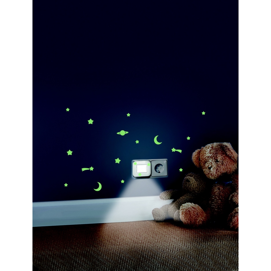 Ledvance - LED Noční světlo se senzorem LUNETTA LED/0,2W/230V
