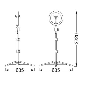 Ledvance - LED Stmívatelná stojací lampa se stojanem a držákem pro vlogování LED/6W/USB 3000/4000/6500K