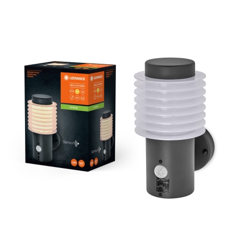 Ledvance - LED Venkovní nástěnné svítidlo se senzorem ENDURA RONDO LED/9,5W/230V IP44 antracit