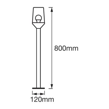 Ledvance - Venkovní lampa CALICE 1xE27/60W/230V IP44 80 cm