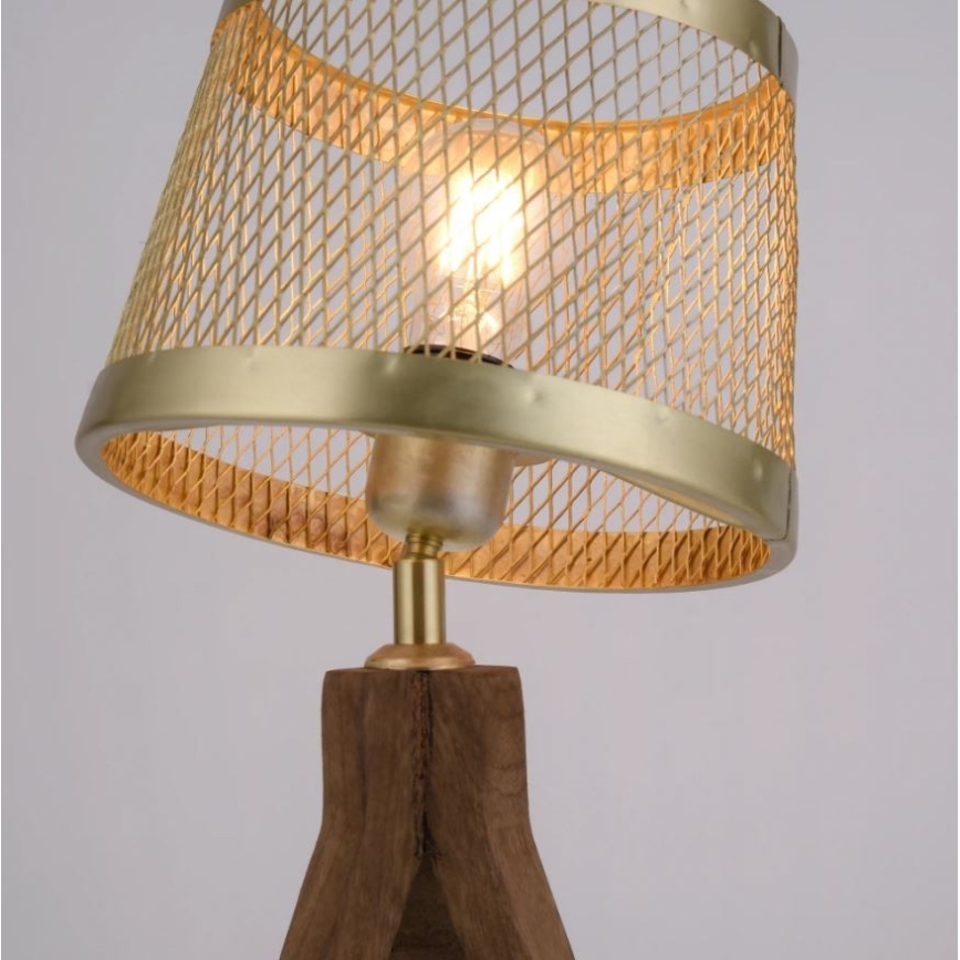 Leuchten Direkt 11423-60 - Stolní lampa FREDERIK 1xE27/60W/230V mangovník