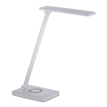 Leuchten Direkt 14415-16 - LED Stmívatelná dotyková stolní lampa s bezdrátovým nabíjením FLORENTINA LED/5W/230V 3000-5000K bílá + USB