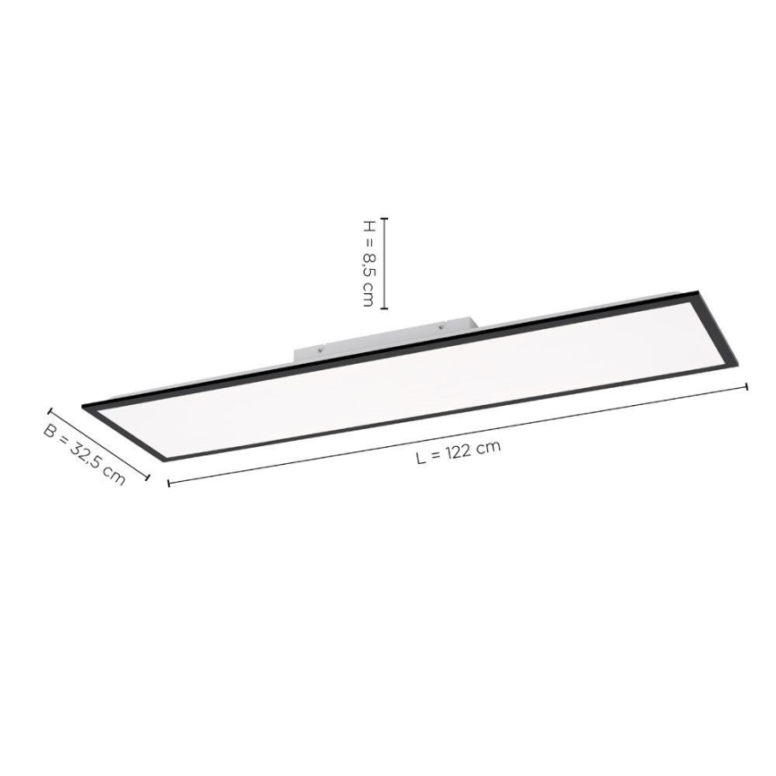 Leuchten Direkt 14757-18 - LED Stmívatelný přisazený panel FLAT LED/36W/230V 2700-5000K černá + dálkové ovládání