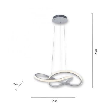 Leuchten Direkt 15402-95 - LED Stmívatelný lustr na lanku MARIA LED/25W/230V matný chrom