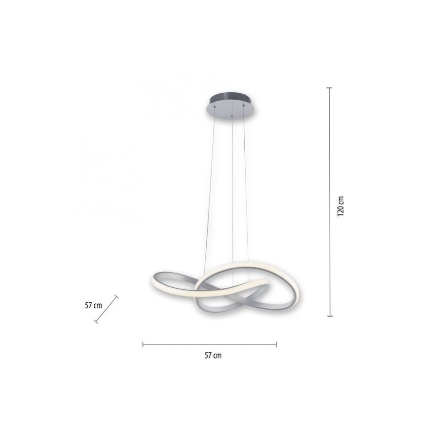 Leuchten Direkt 15402-95 - LED Stmívatelný lustr na lanku MARIA LED/25W/230V matný chrom