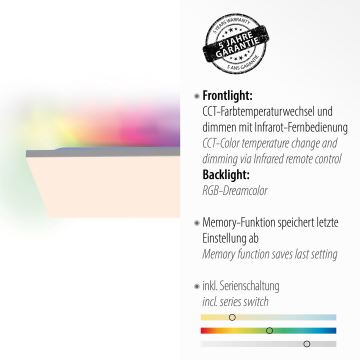 Leuchten Direkt 15562-16 - LED RGB Stmívatelné stropní svítidlo CONRAD LED/35W/230V + dálkové ovládání
