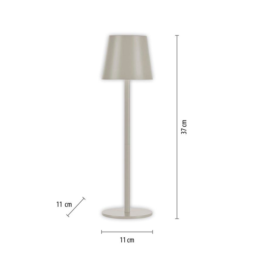 Leuchten Direkt 19250-40 - LED Venkovní stmívatelná nabíjecí stolní lampa EURIA LED/3W/5V IP54 šedá