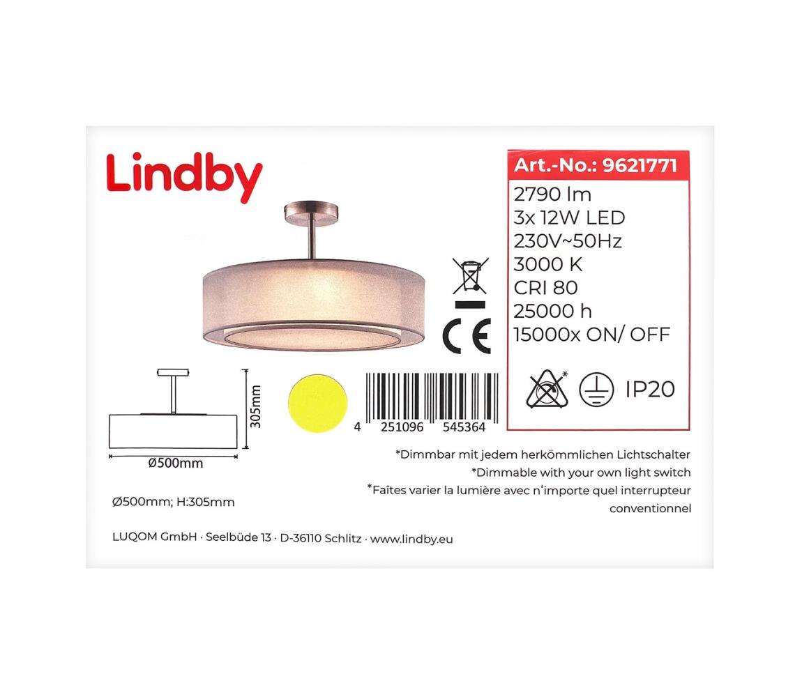 Lindby Lindby - LED Stmívatelný lustr na tyči PIKKA 3xLED/12W/230V 