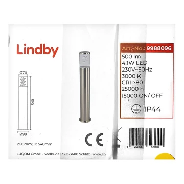 Lindby - LED Venkovní lampa BELEN LED/4,1W/230V IP44