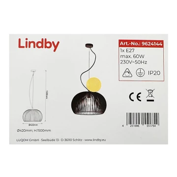 Lindby - Lustr na lanku JURSA 1xE27/60W/230V