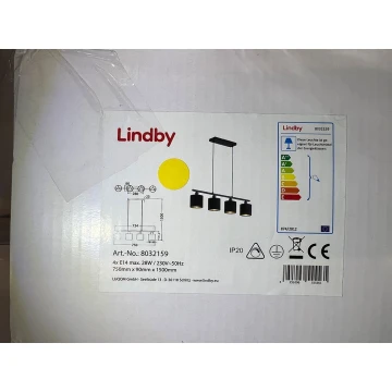 Lindby - Lustr na lanku VASILIA 4xE14/28W/230V
