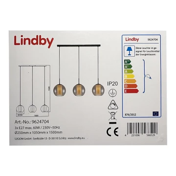 Lindby - Lustr na lanku YELA 3xE27/60W/230V