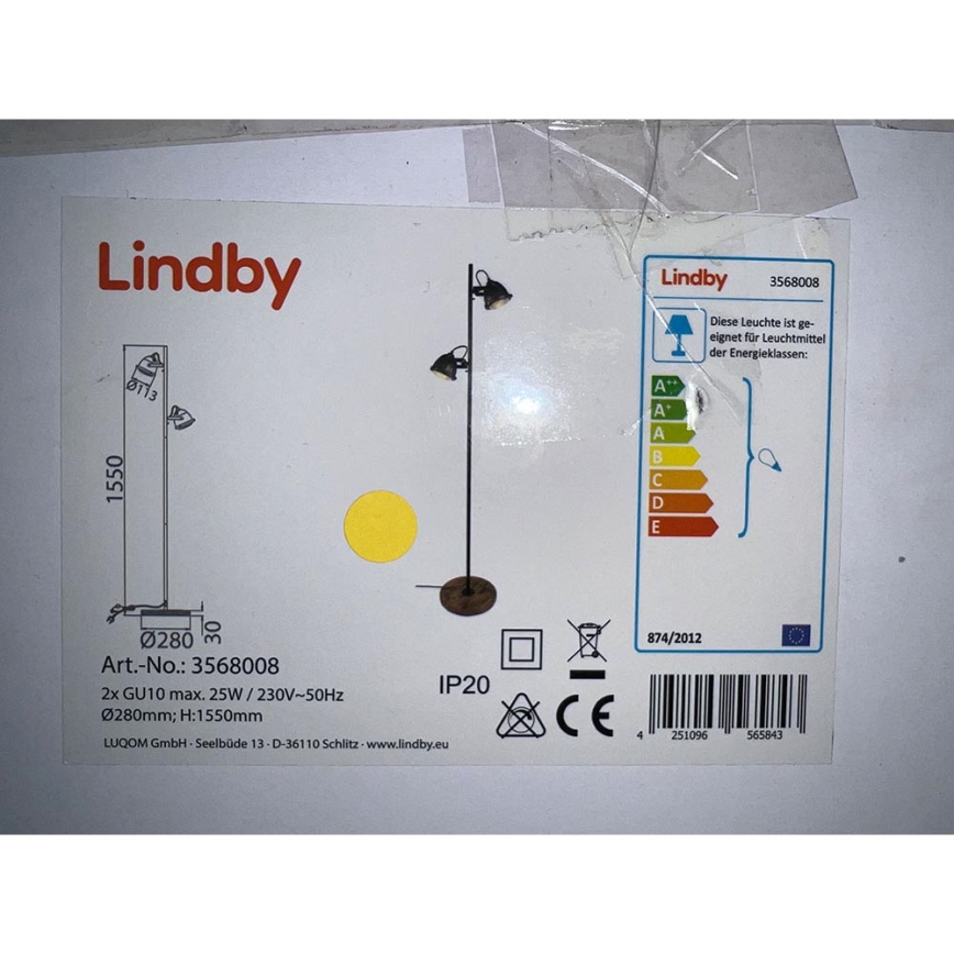 Lindby - Stojací lampa SHILA 2xGU10/25W/230V