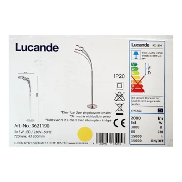 Lucande - LED Stmívatelná stojací lampa CATRIONA 5xLED/5W/230V