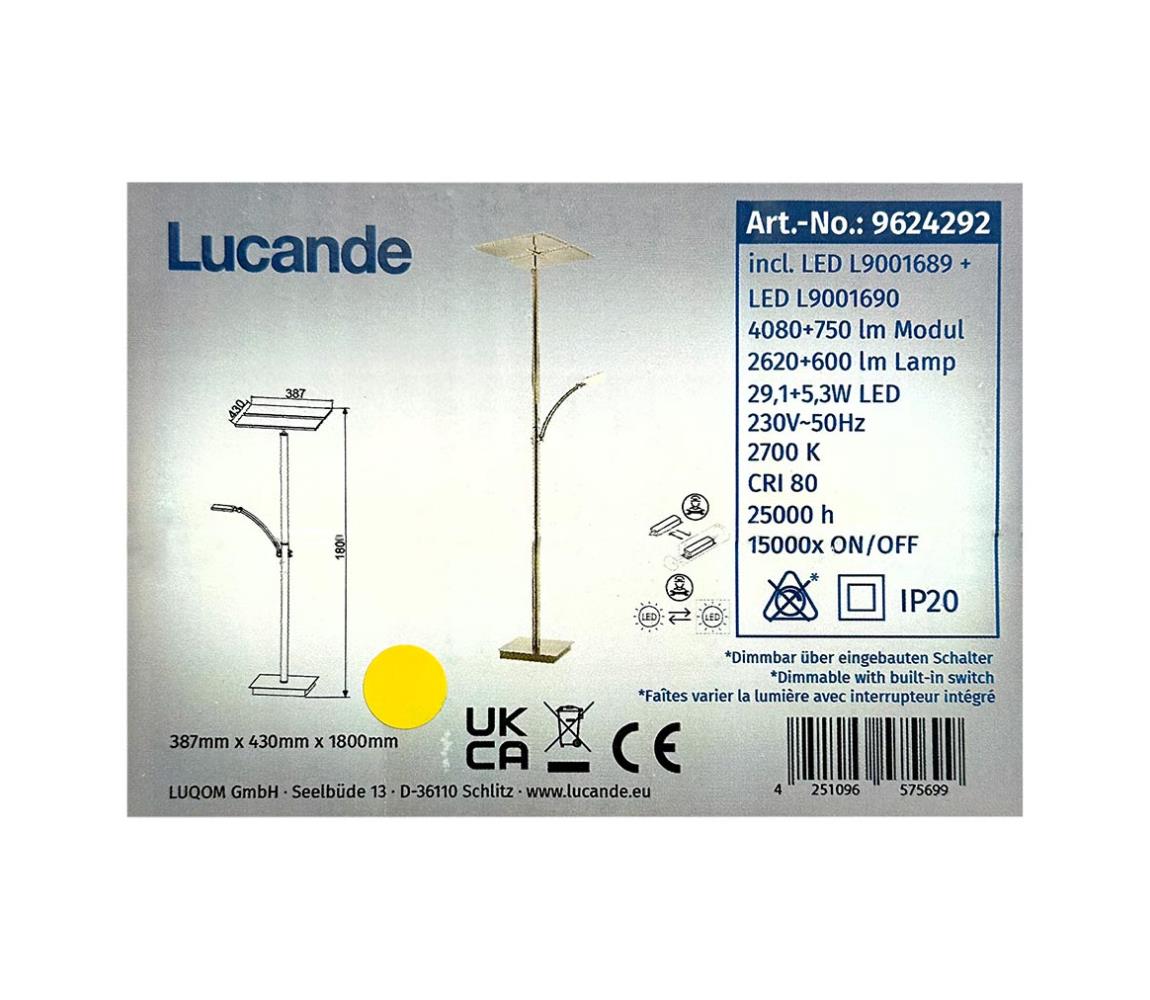 Lucande Lucande - LED Stmívatelná stojací lampa PARTHENA LED/29,1W/230V + LED/5,3W/230V 