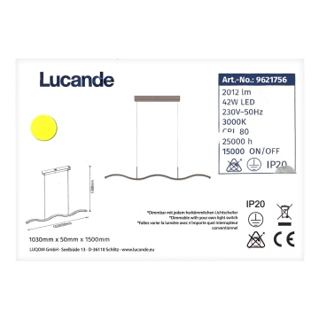 Lucande - LED Stmívatelný lustr na lanku BRAMA LED/42W/230V
