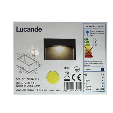 Lucande - LED Venkovní vestavné svítidlo MITJA LED/3W/230V IP65