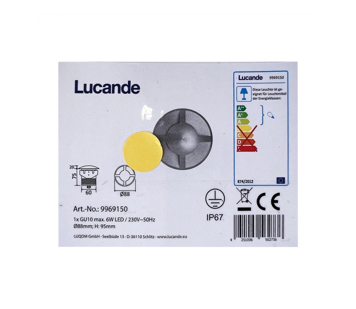 Lucande Lucande - Venkovní zápustné svítidlo EDWINA 1xGU10/6W/230V IP67 