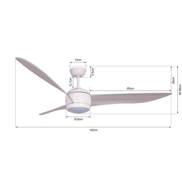 Lucci air 512911 - LED Stropní ventilátor AIRFUSION NORDIC LED/20W/230V dřevo/bílá + dálkové ovládání