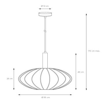 Lucide 03447/52/30 - Lustr na lanku CORINA 1xE27/40W/230V pr. 50 cm černá