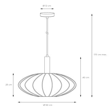 Lucide 03447/52/38 - Lustr na lanku CORINA 1xE27/40W/230V pr. 50 cm krémová