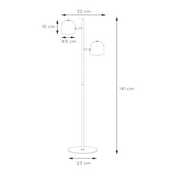 Lucide 03703/10/30 - LED Stmívatelná stojací lampa SKANSKA-LED 2xLED/5W/230V černá