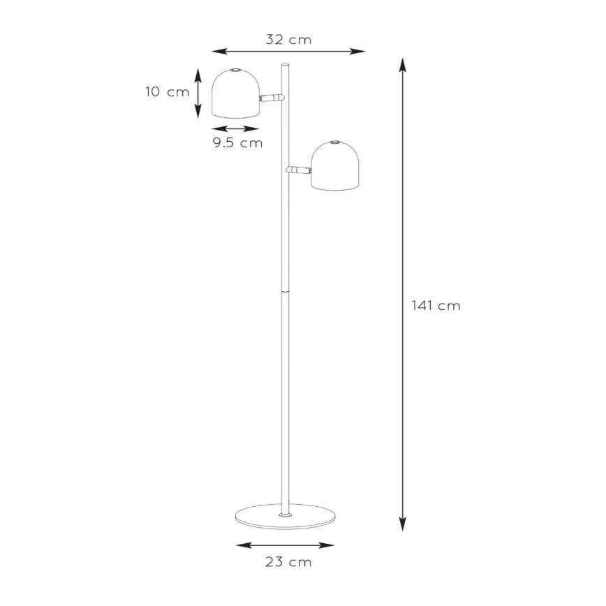 Lucide 03703/10/30 - LED Stmívatelná stojací lampa SKANSKA-LED 2xLED/5W/230V černá