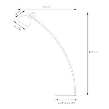 Lucide 03713/01/30 - Stojací lampa CURF 1xE27/60W/230V černá