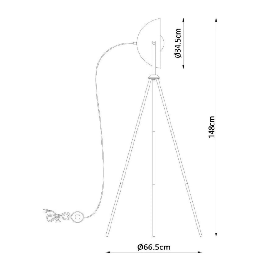 Lucide 05730/01/30 - Stojací lampa ALVARO 1xE27/40W/230V