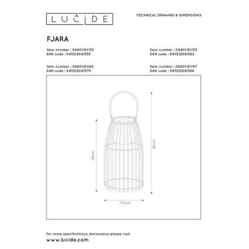 Lucide 06801/01/43 - LED Stmívatelná lampa FJARA LED/0,3W/5V USB IP44
