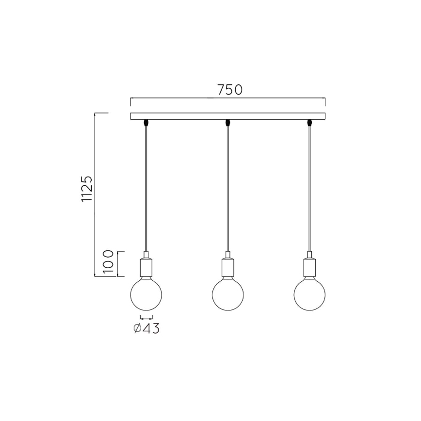 Lucide 08408/03/30 - Napájecí kabel FIX MULTIPLE 3xE27/60W/230V