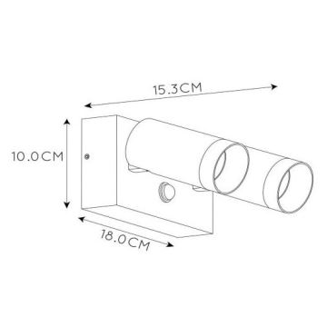 Lucide 09831/01/31 - Venkovní svítidlo se senzorem TAYLOR 2xGU10/50W/230V IP44