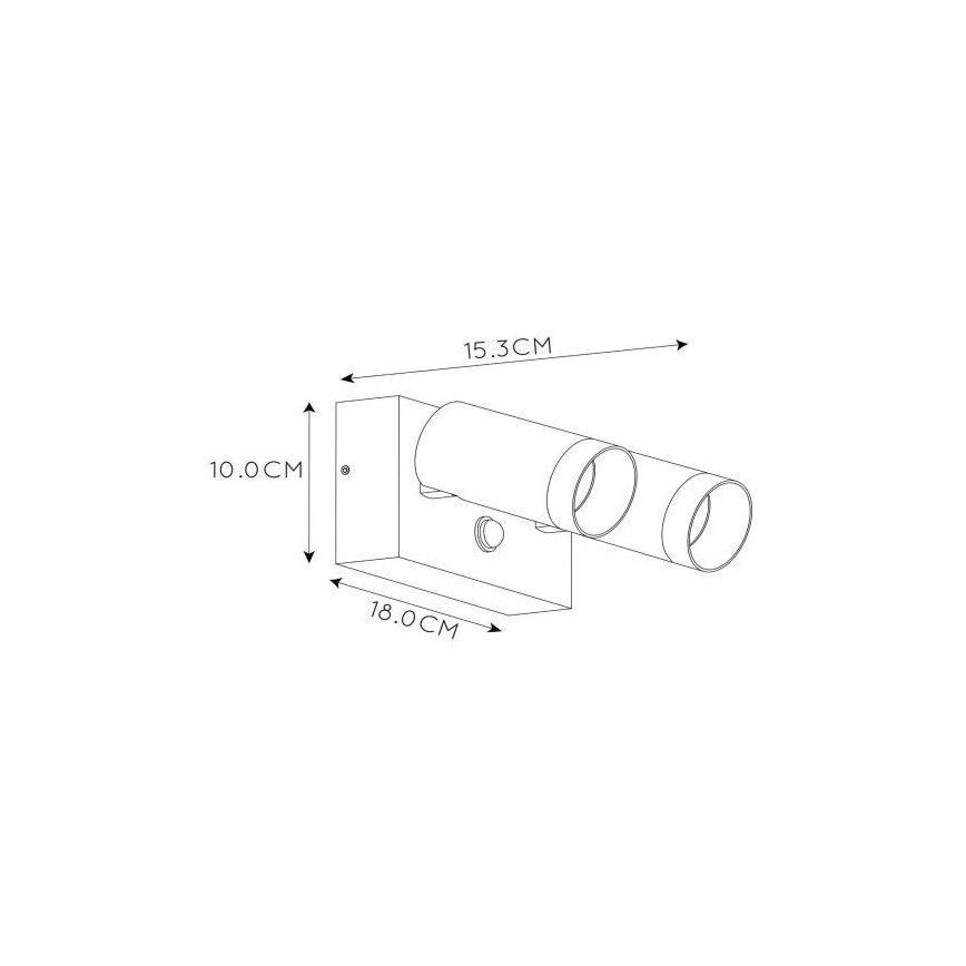 Lucide 09831/01/31 - Venkovní svítidlo se senzorem TAYLOR 2xGU10/50W/230V IP44