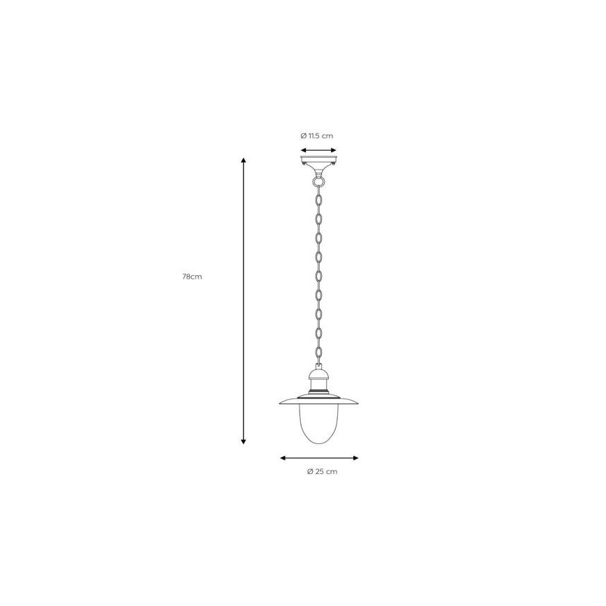 Lucide 11872/01/30 - Venkovní závěsné svítidlo ARUBA 1xE27/60W/230V IP44