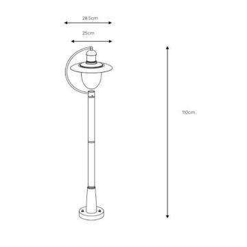 Lucide 11873/01/97 - Venkovní lampa ARUBA 1xE27/24W/230V IP44